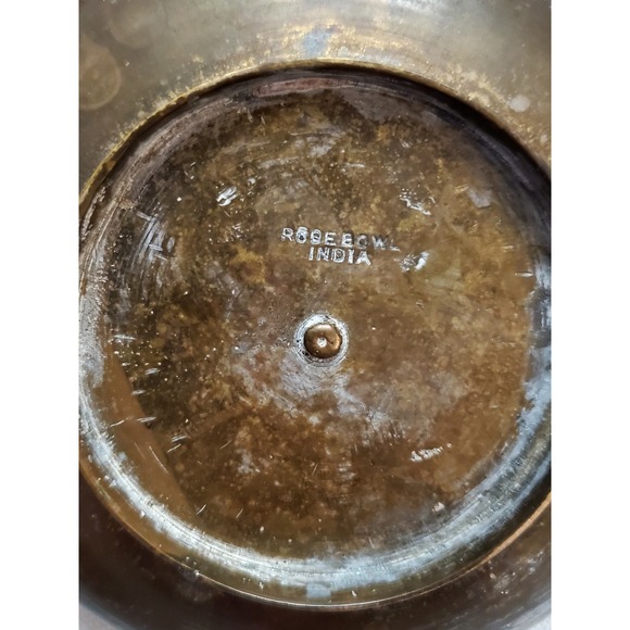 VTG Brass Floral Etched Flower Frog Dish Bowl Incense/Ashtray-Hand Made in India - Picture 6 of 6